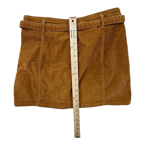 American Eagle Corduroy Skirt Womens 6 High Rise A‎ Line Short Button Front Tie - Picture 4 of 7